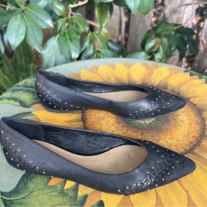 Saks Fifth Avenue black suede/leather flats. Size 6.5